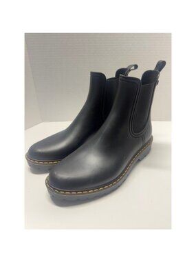 Igor Black Chelsea Rain Boots Waterproof Matte Ankle Lug Sole Made in Spain 40